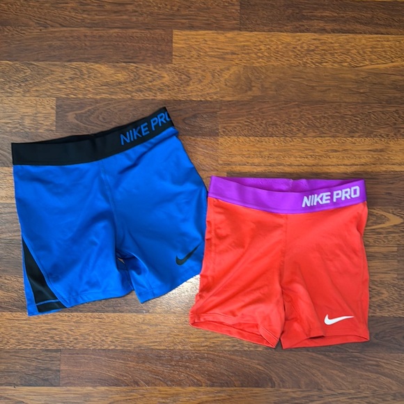 Nike Other - Nike Pro Blue and Red Shorts Set